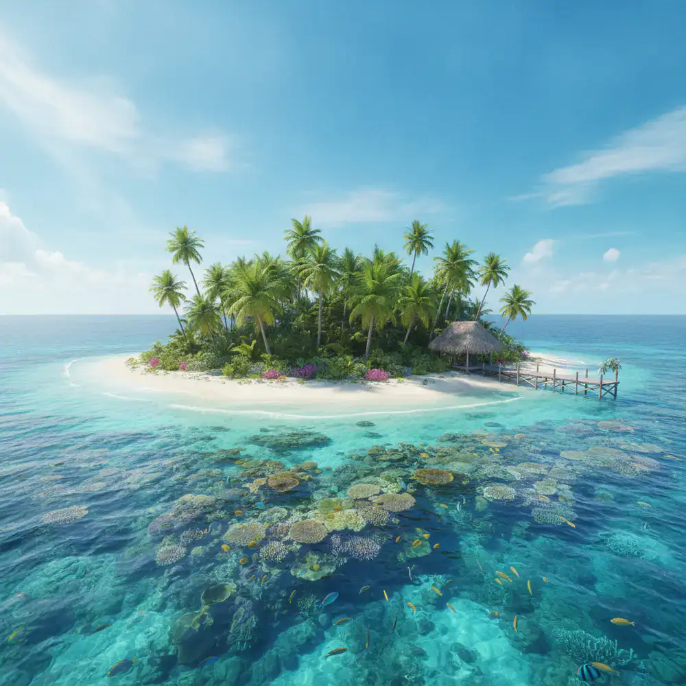 Small quiet coral island