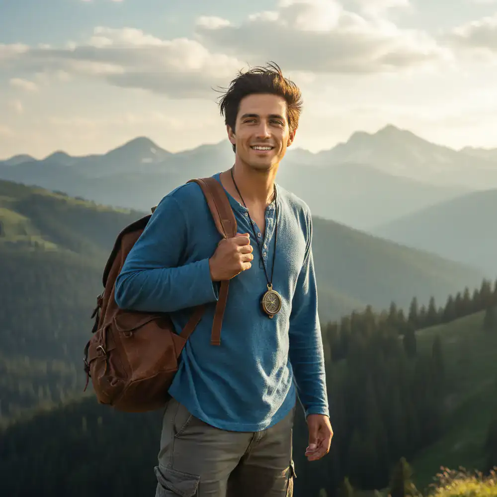 Portrait of traveler