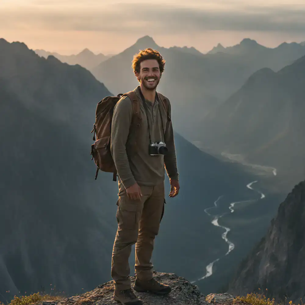 Portrait of traveler