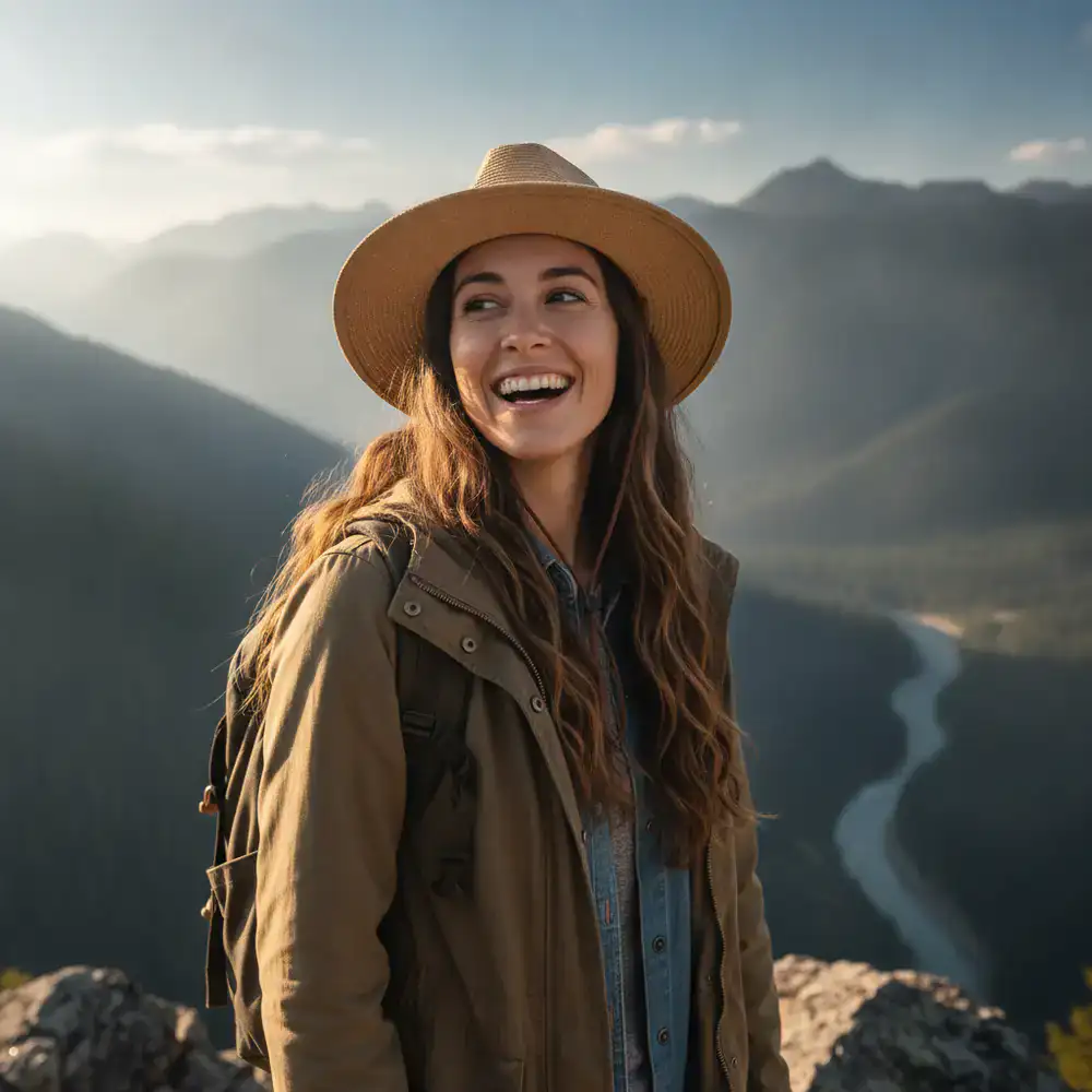 Portrait of traveler