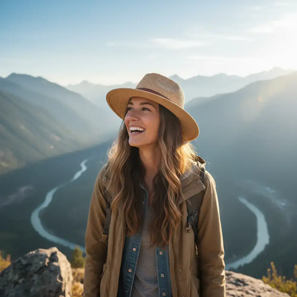 Portrait of traveler